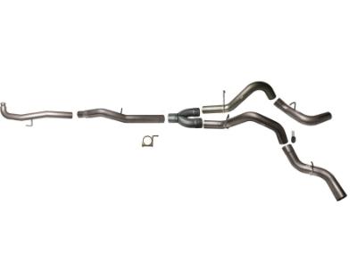 764 - Flo-Pro 5-inch Down Pipe Back Dual Exhaust - Aluminized No Muffler - GM 2011-2015 EC-CC/SB-LB