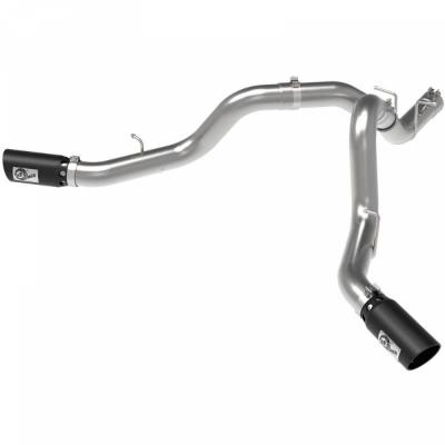 AFE  4" Dual DPF Back Monster Exhaust  - GMC/Chevy 6.6L Duramax L5P - 2020-2023 - (All double Cabs & Crew Cabs) - Black Tips