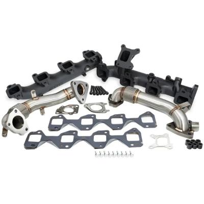 PPE Black Ceramic Coated Hight Flow Manifold Up-Pipe Kit - GMC/Chevy 6.6L Duramax - 2017-2024 